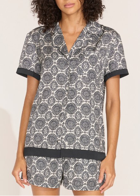 Womens | The Dahlia Top | Medallion Blackout