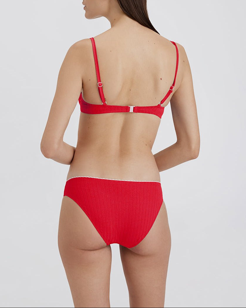 The Daphne Ribbed Bikini Bottom - Solid & Striped