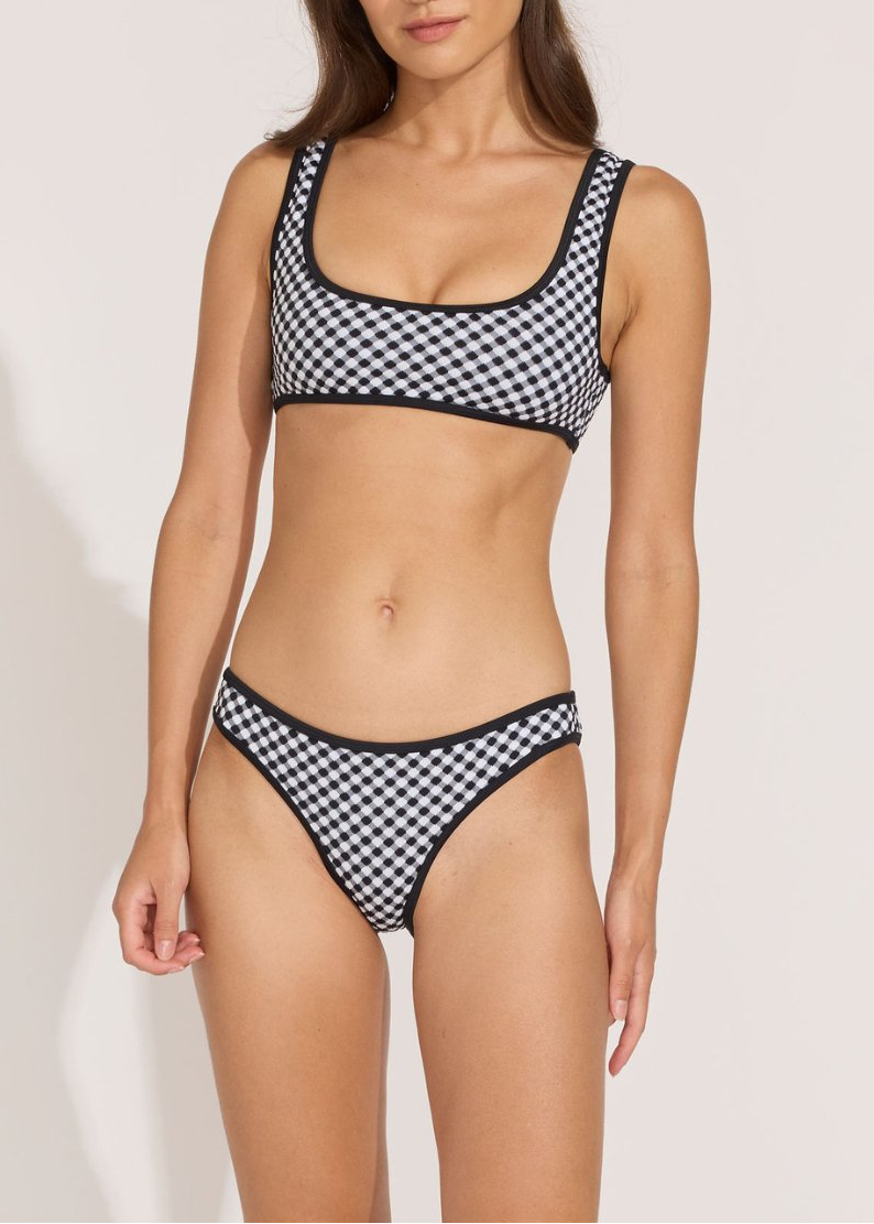 Womens | The Elle Bikini Top | Blackout/Marshmallow Baby Gingham
