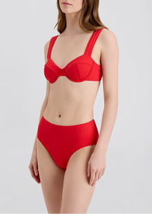 Womens | Lilo Ribbed Bikini Top | Lipstick Red