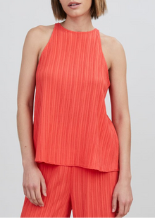 Womens | Milly Sleeveless Tie Neck Top | Lava