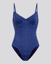 The Taylor Embroidered One Piece - Solid & Striped
