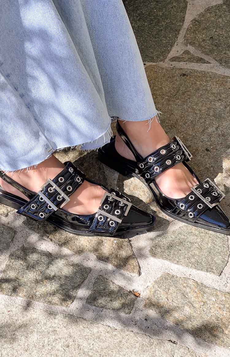 Therapy Matilda Patent Pointed Flats | Black