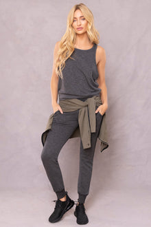 Women | Trifecta French Terry Racer Tank Pullover | Black