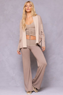 Women | Striated Slouchy Cardigan | Woodsmoke