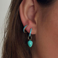 Turquoise Pavé Hoops - 13mm