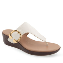 Izola Sandal Wedge | Eggnog Faux Calf