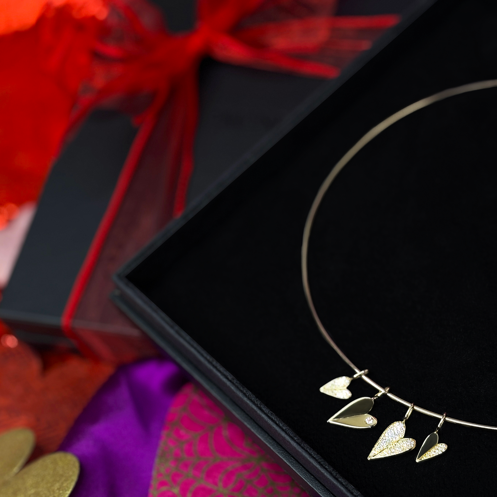 Wire Coker with Folded Hearts in a gift box