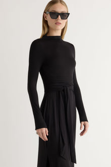 Jess | Vero Long-Sleeve Tie-Front Dress in Size Small