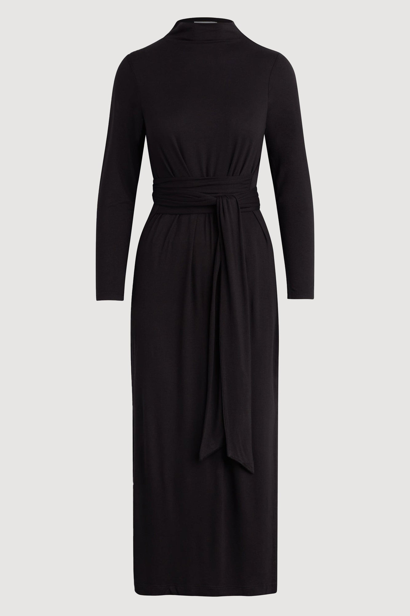 Jess | Vero Long-Sleeve Tie-Front Dress in Size Small - Flat
