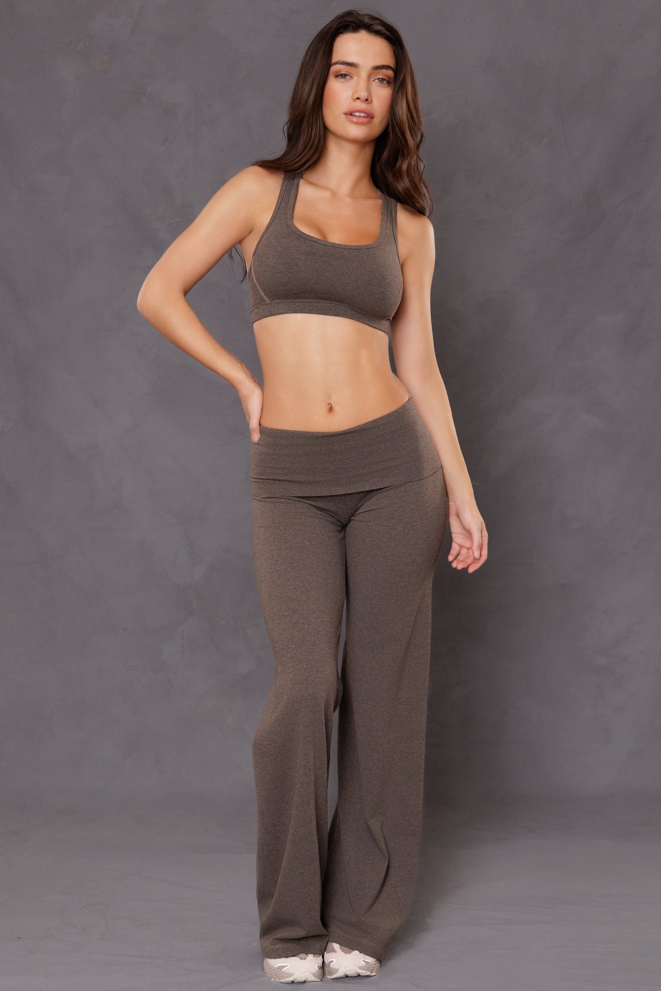 Women | Contour Rolldown Wide Leg Pant | Charcoal/Woodsmoke