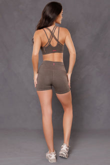 Women | High Rise Booty Short | Charcoal/Woodsmoke