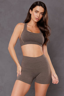 Women | High Rise Booty Short | Charcoal/Woodsmoke