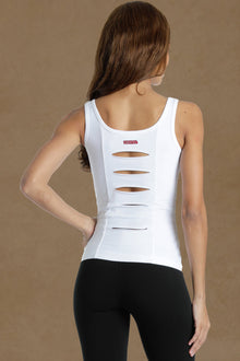 Women | Slash Back Workout Tank | White