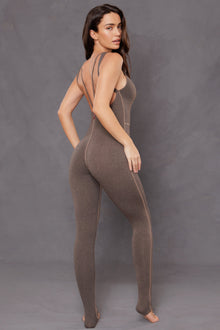 Women | Low Back Bodysuit | Charcoal/Woodsmoke