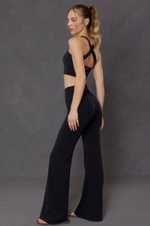 Women | High Rise Wide Flare Pant | Charcoal/Jet