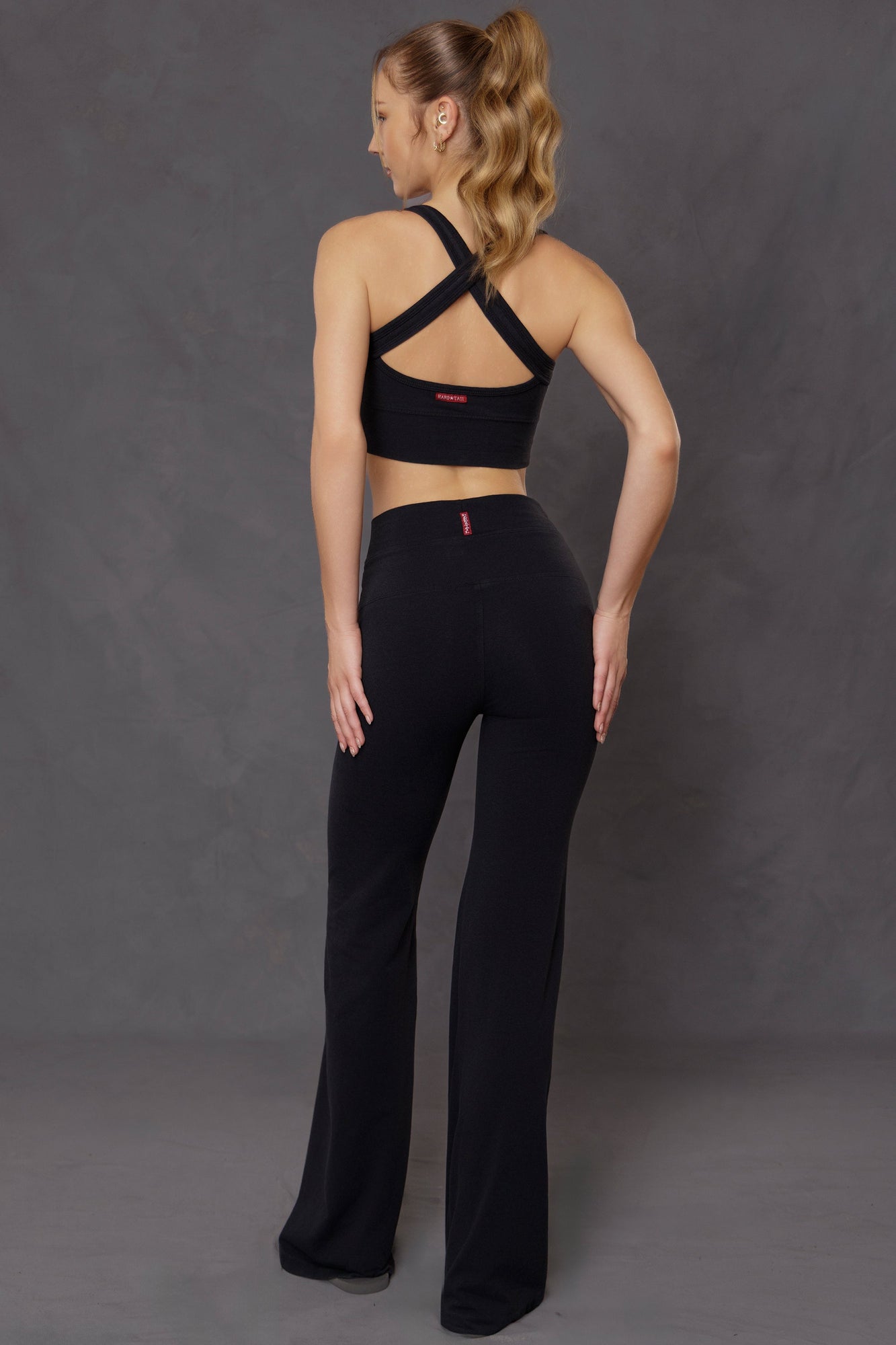 Women | High Rise Wide Flare Pant | Charcoal/Jet