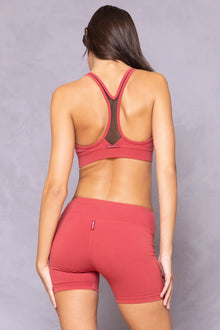 Women | Mesh Inset Racer Bra | Crimson