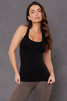 Women | Mesh Inset Racer Tank | Black