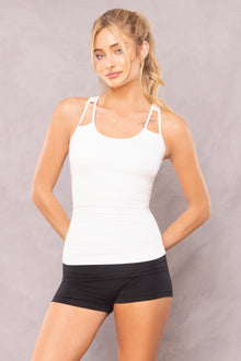 Women | Airy Lattice Back Tank | White