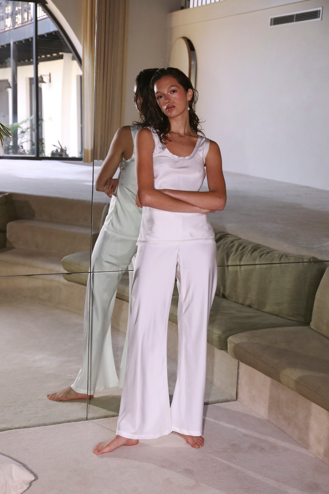 Lorena pant by Ginia in Cream 