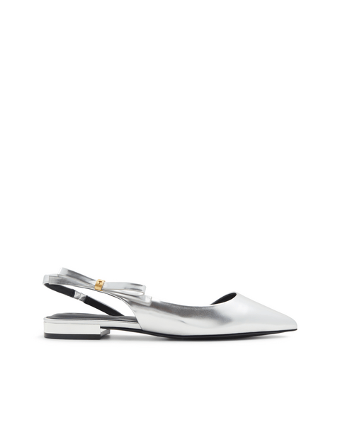 Women | Jane Bow Flat | Silver
