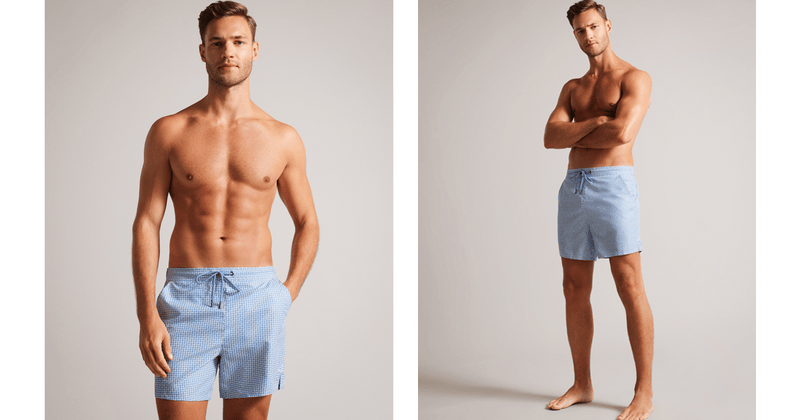Men | Geometric Swimshort | Blue Pink