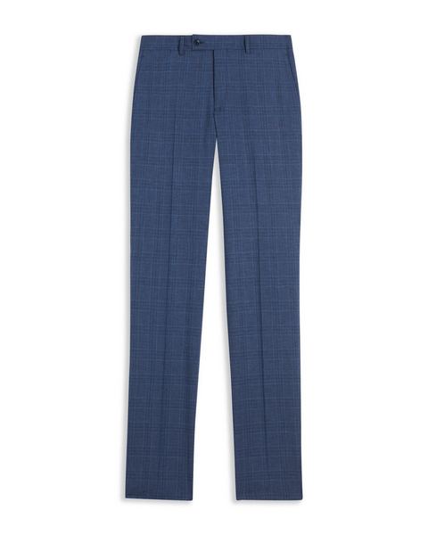 Men | Check Suit Trousers | Navy