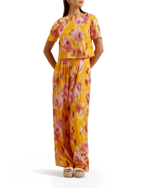 Women | High Waisted Wide Leg Tro | Medium Orange