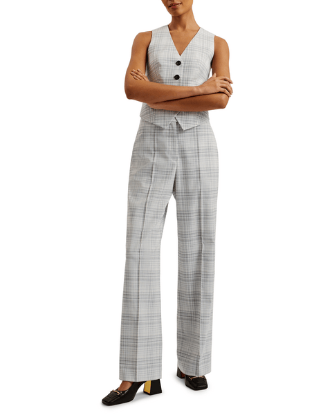 Women | Kick Flare Tailored Trous | Light Pastel Grey