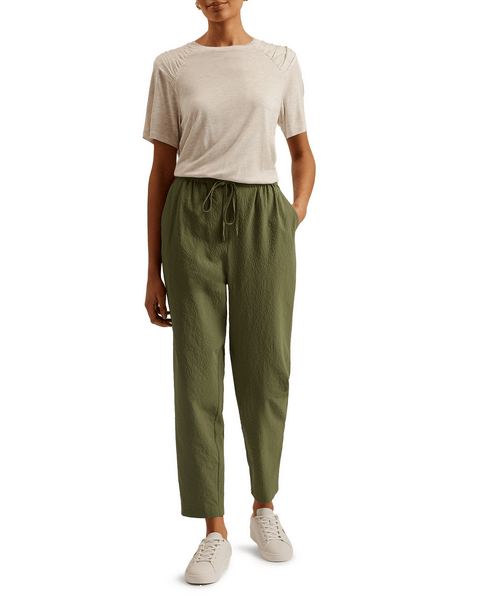 Women | Seersucker Slim Cut Ankle | Green Red