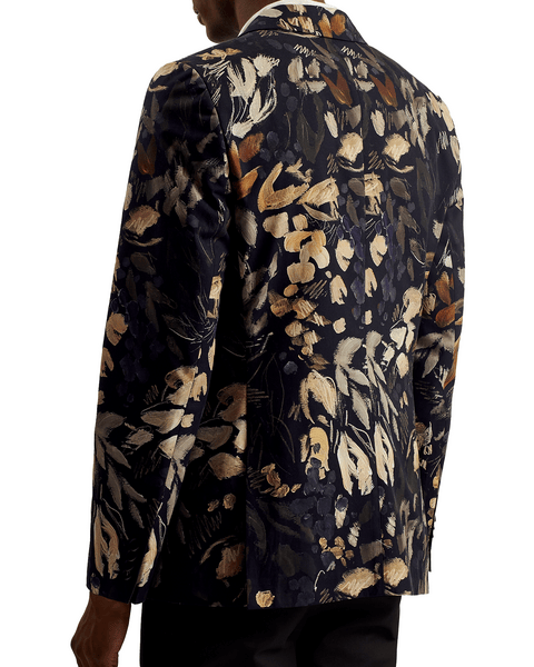 Men | Jersey Floral Suit Jacket | Black