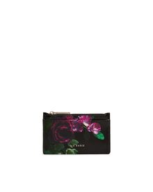 Women | Floral Printed Card Holde | Black