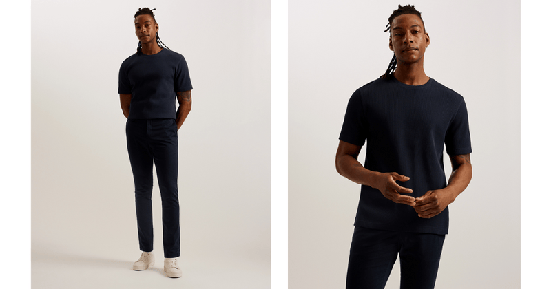 Men | Frute Short Sleeve Reg Textured T Shirt | Navy
