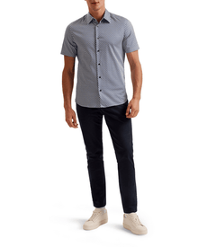 Men | Lacesho Short Sleeve Geo Printed Shirt | Navy