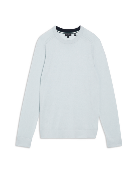 Men | Long Sleeve Regular Silk Blend Cre | Light Blue