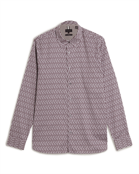 Men | Frestin Long Sleeve Retro Stripe Geo Sh | Red