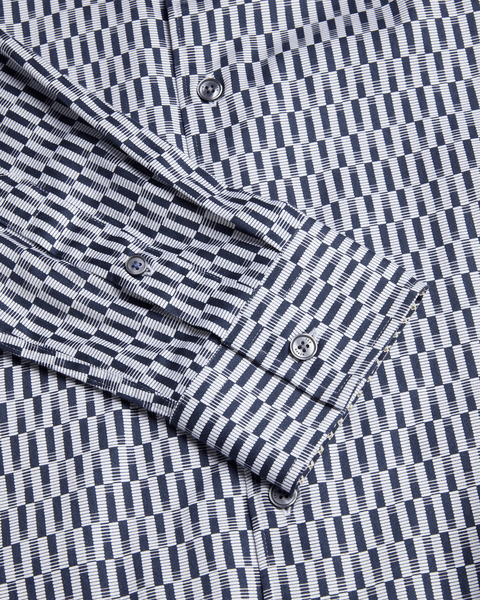 Men | Frestin Long Sleeve Retro Stripe Geo Sh | Navy