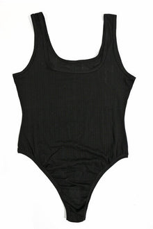 Square Neck Bodysuit | Black