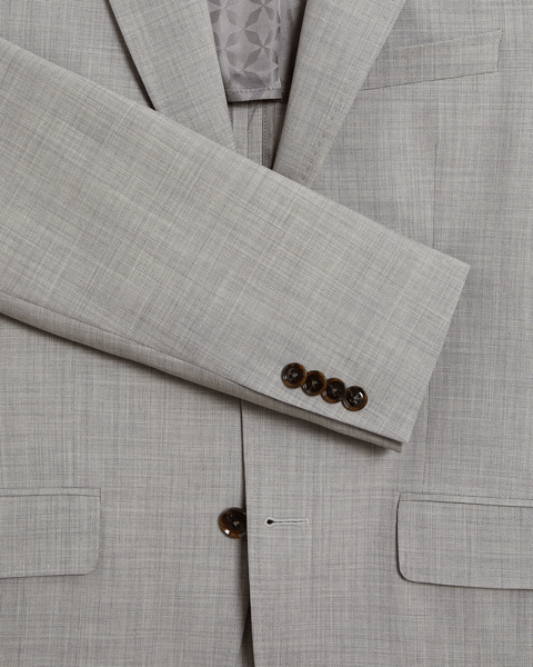 Men | Classic Wool Suit Jacket | Light Pastel Grey (V2)