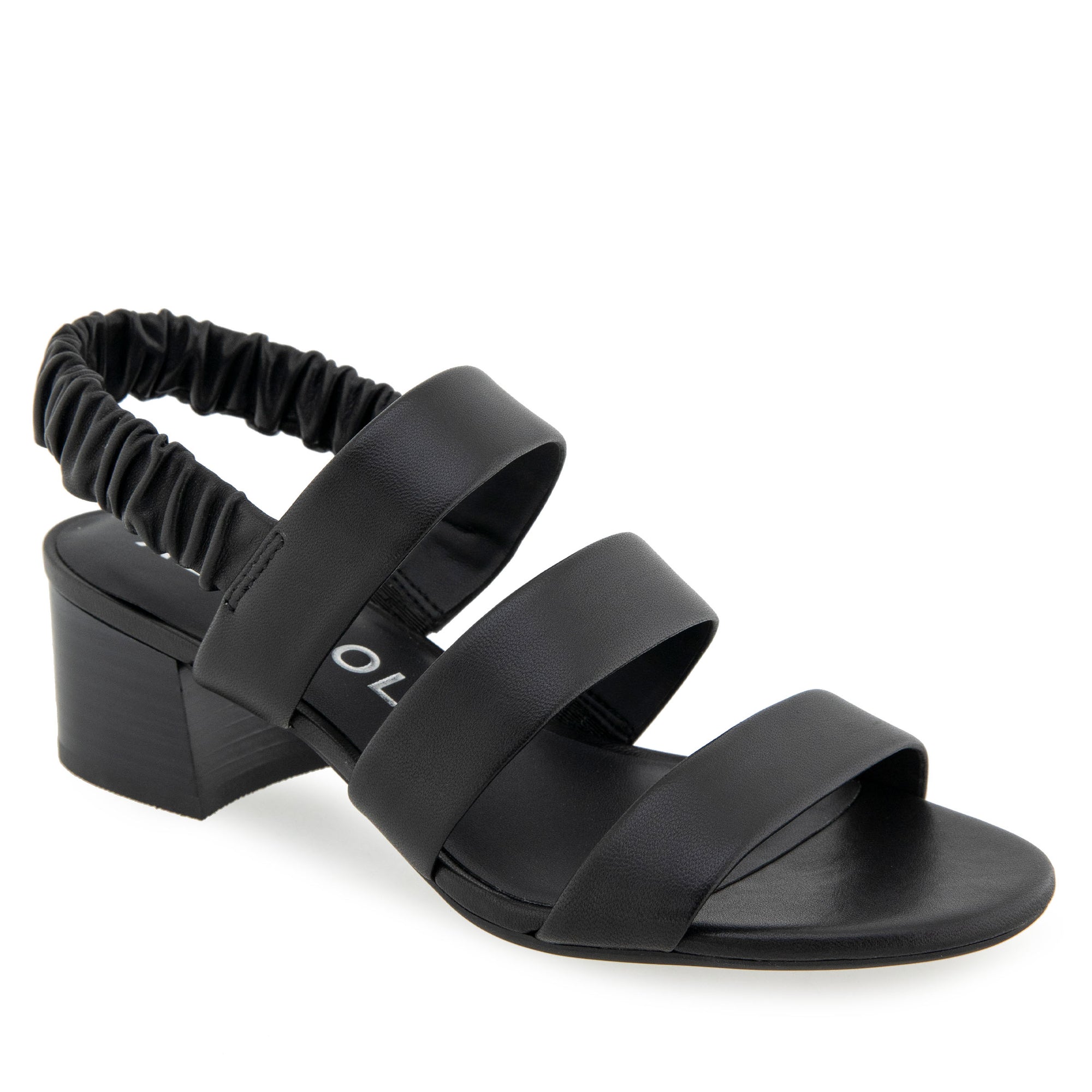 Clarissa Sandal Dress Block Hee | Black Leather