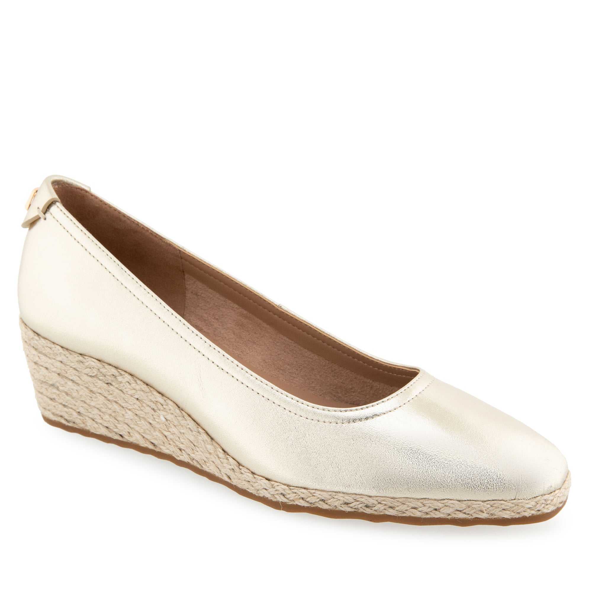 Roma Dress Wedge | Soft Gold Knit Fabric