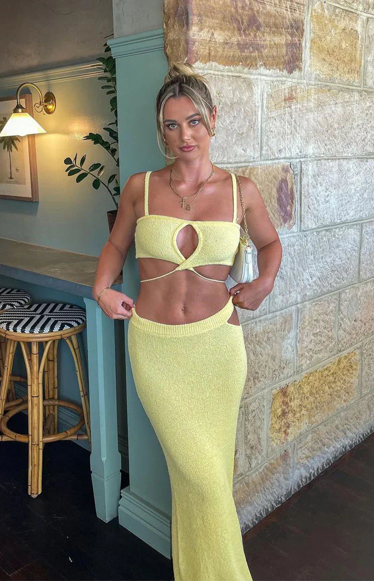 Annabella Crop Top | Yellow