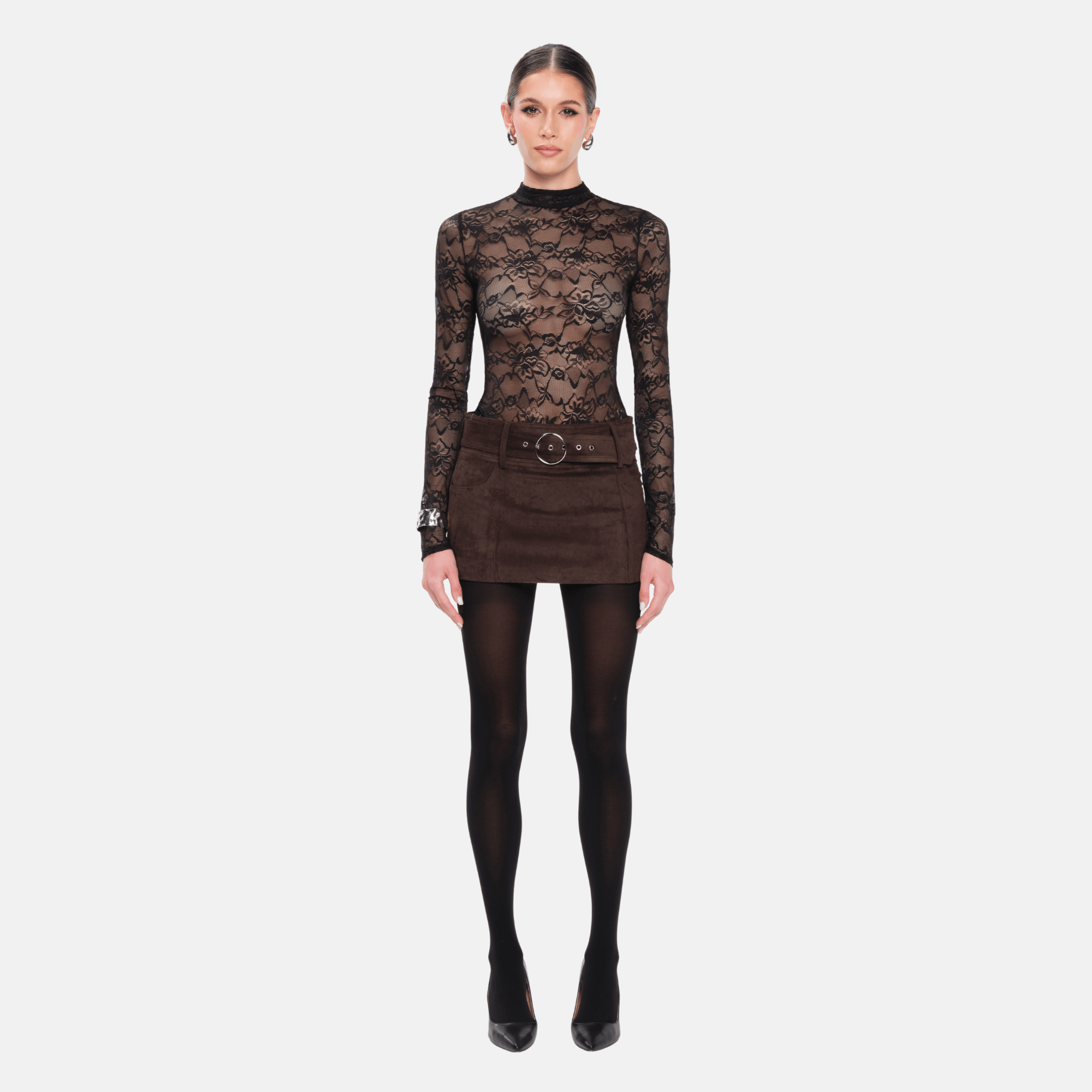 OW Collection ZELDA Mini Skirt Skirt 185 - Brown