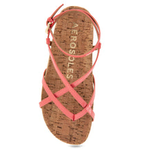 Leera Sandal Footbed | Coral Patent Faux Leather/Cork